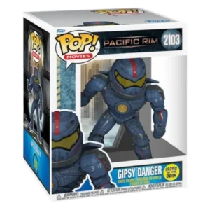 Funko Pop 6'' Gipsy Danger 2103 GITD Pacific Rim en su caja original, vista lateral.