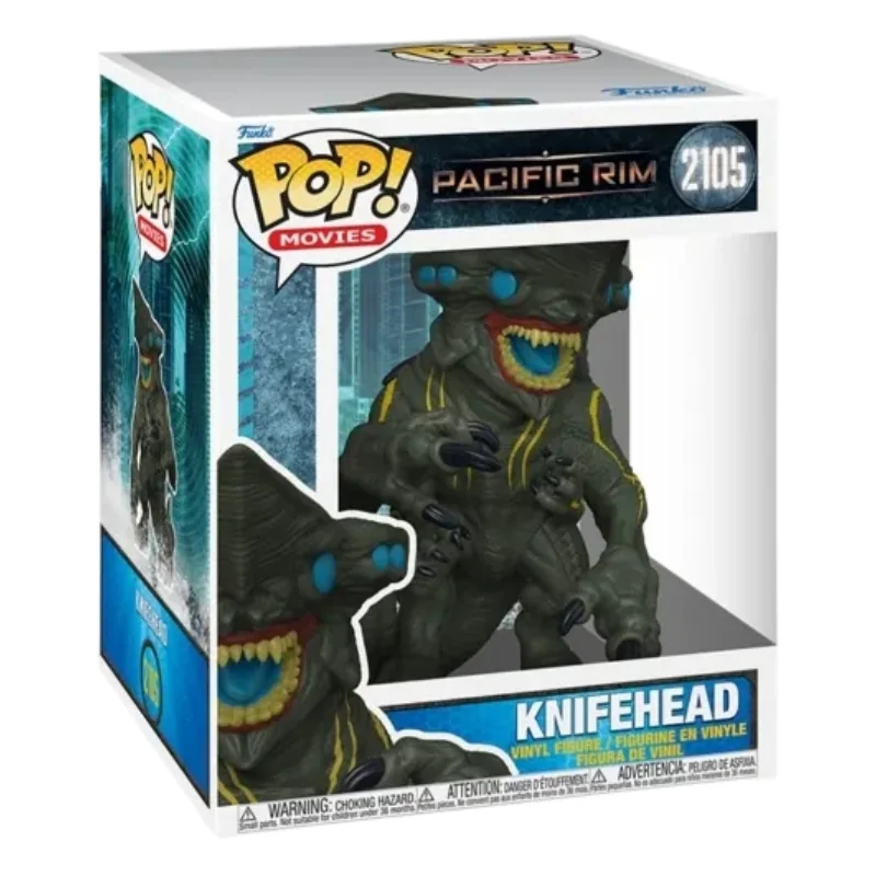 Funko Pop 6'' Knifehead 2105 Pacific Rim en su caja original, vista lateral.