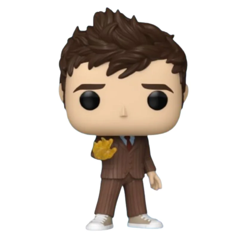 Funko Pop Tenth Doctor 1965 Doctor Who fuera de su caja, vista frontal.