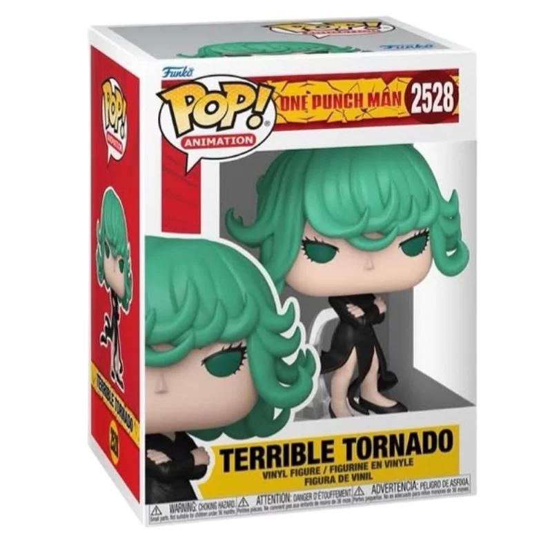 Funko Pop Terrible Tornado 2528 One Punch Man en su caja original, vista lateral.