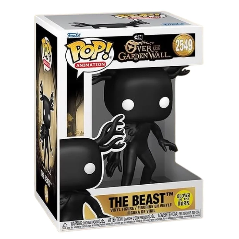 Funko Pop The Beast 2549 GITD Over The Garden Wall en su caja original, vista lateral.