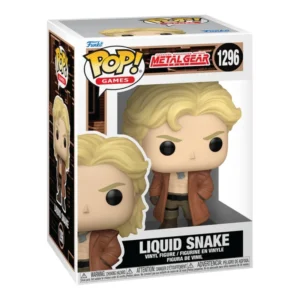 Funko Pop Liquid Snake 1296 Metal Gear Solid en su caja original, vista lateral.