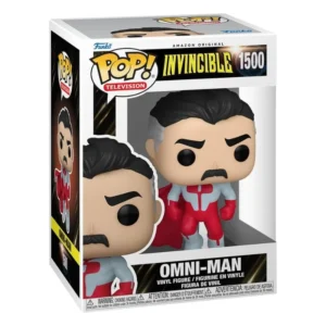 Funko Pop Omni-Man 1500 Invincible en su caja original, vista lateral.
