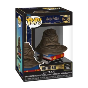 Funko Pop Sorting Hat 203 Harry Potter en su caja original, vista lateral.