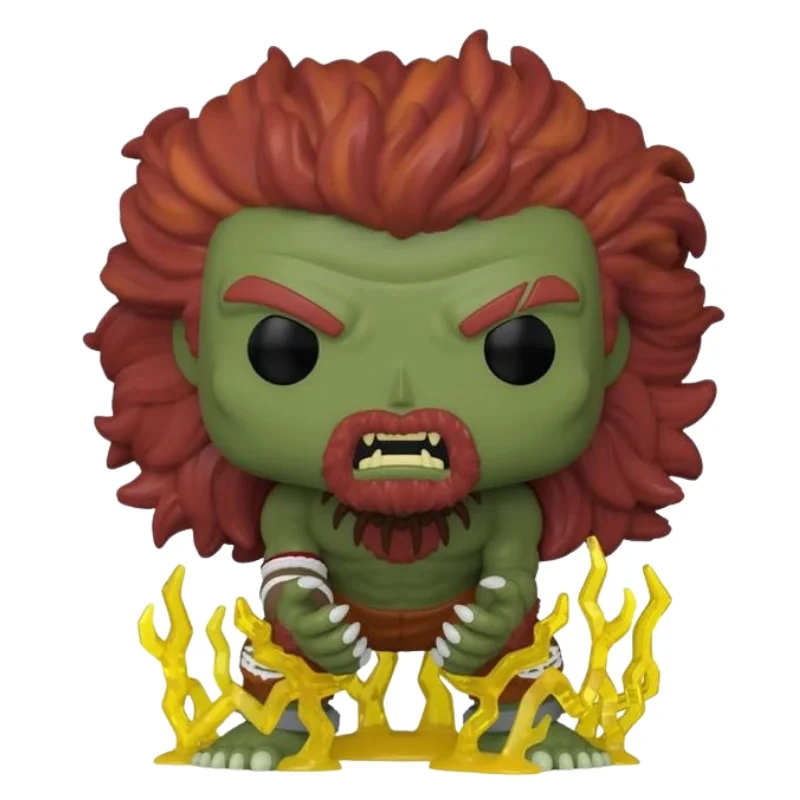 Funko Pop Blanka 2099 Street Fighter fuera de su caja, vista frontal.