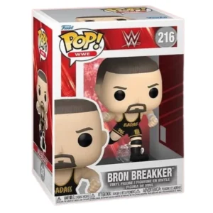 Funko Pop Bron Breakker 216 WWE en su caja original, vista lateral.