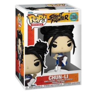 Funko Pop Chun-Li 2098 Street Fighter en su caja original, vista lateral.