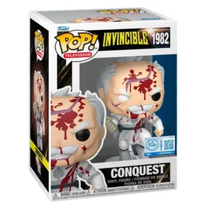 Funko Pop Conquest 1982 SE Invincible en su caja original, vista lateral.