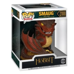 Funko Pop Deluxe Smaug 2188 Metallic The Hobbit en su caja original, vista lateral.