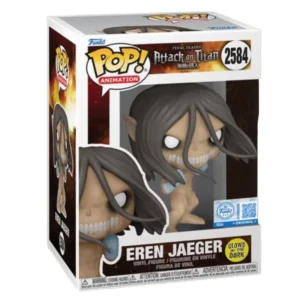 Funko Pop Eren Jaeger 2584 SE GITD Attack On Titan en su caja original, vista lateral.
