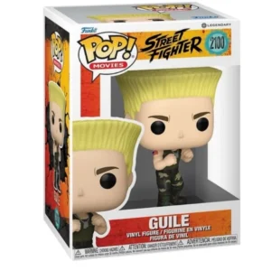 Funko Pop Guile 2100 Street Fighter en su caja original, vista lateral.