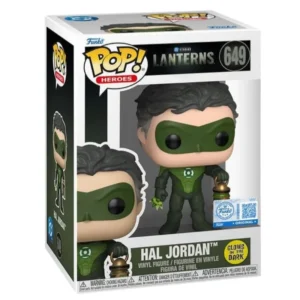 Funko Pop Hal Jordan 649 SE GITD Lanterns en su caja original, vista lateral.