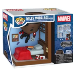 Funko Pop Miles Morales Nook Marvel en su caja original, vista lateral
