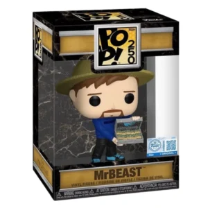 Funko Pop MrBeast Pop 250 SE en su caja original, vista lateral