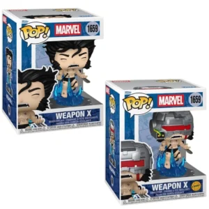 Funko Pop Premium Weapon X 1659 Bundle Marvel en sus cajas originales, vista lateral