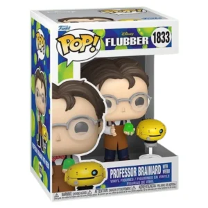 Funko Pop Professor Brainard with Weebo 1833 Flubber en caja original, vista lateral