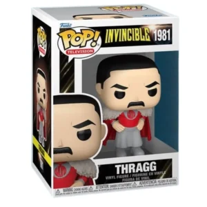 Funko Pop Thragg 1981 Invincible en su caja original, vista lateral.