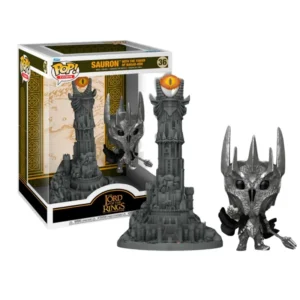 Funko Pop Town Sauron with The Tower of Barad-Dur 36 The Lord of The Rings en su caja original, vista lateral.