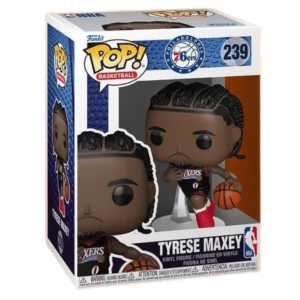 Funko Pop Tyrese Maxey 239 NBA en su caja original, vista lateral