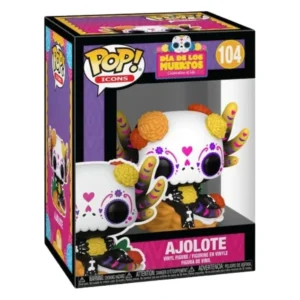 Funko Pop Ajolote 104 Día de los Muertos en su caja original, vista lateral