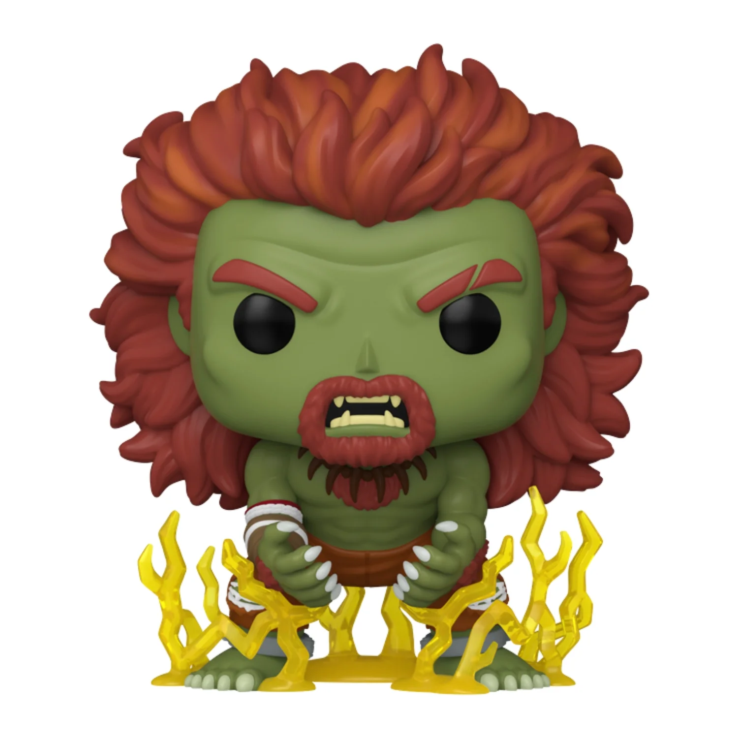 Funko Pop Blanka 2099 Street Fighter fuera de su caja, vista frontal.