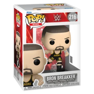 Funko Pop Bron Breakker 216 WWE en su caja original, vista lateral.