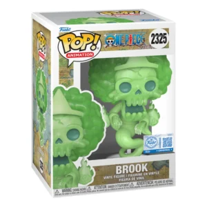 Funko Pop Brook 2325 SE One Piece en su caja original, vista lateral.