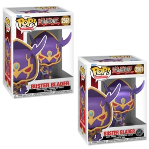 Funko Pop Buster Blader 2561 Bundle Yu-Gi-Oh! en sus cajas originales, vista lateral.