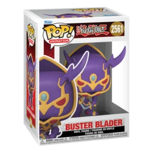 Funko Pop Buster Blader 2561 Yu-Gi-Oh! en su caja original, vista lateral.