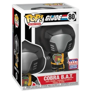 Funko Pop Cobra B.A.T. 80 SDCC G.I. Joe en su caja original, vista lateral.