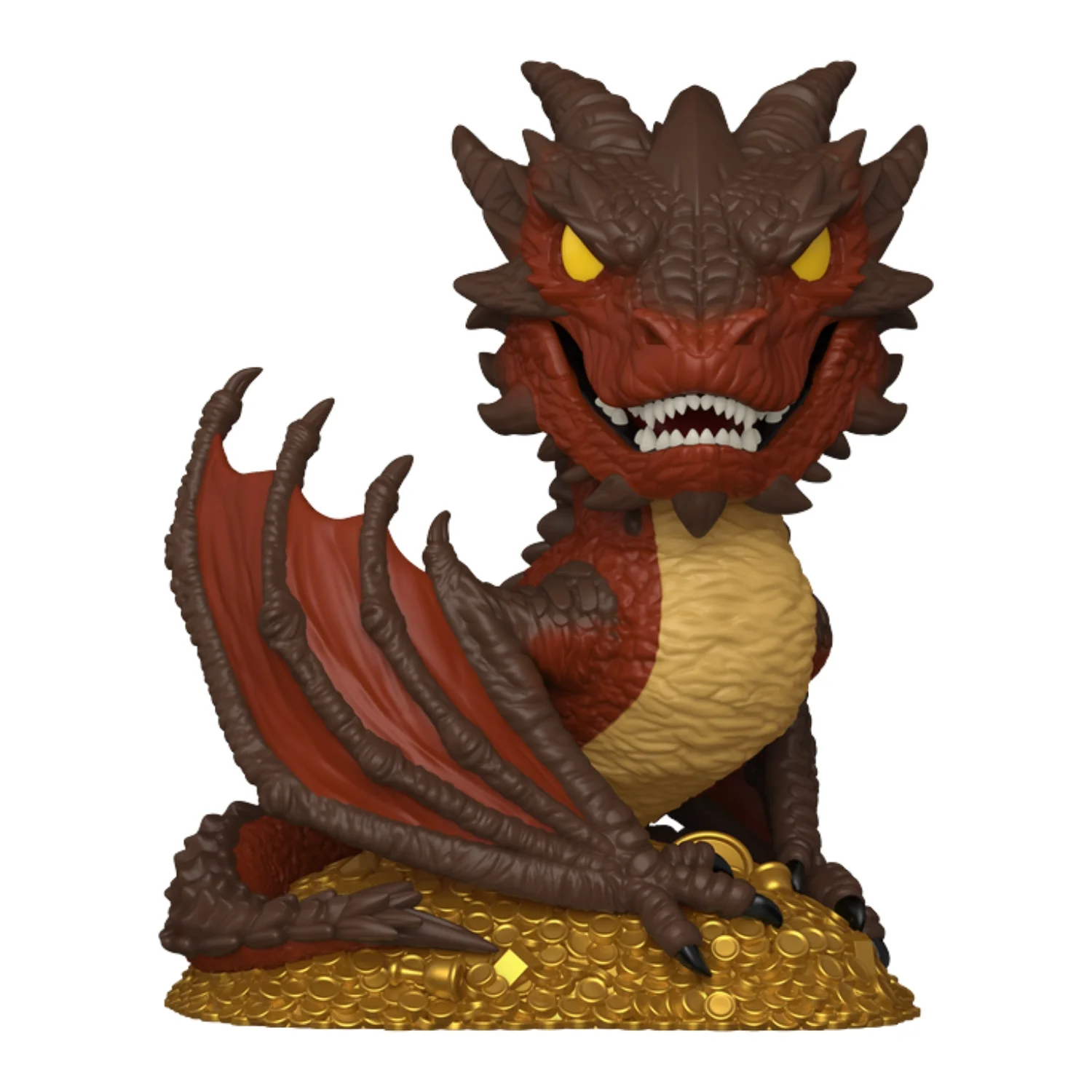 Funko Pop Deluxe Smaug 2188 Metallic The Hobbit fuera de su caja, vista frontal.
