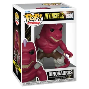 Funko Pop Dinosaurus 1980 Invincible en su caja original, vista lateral.