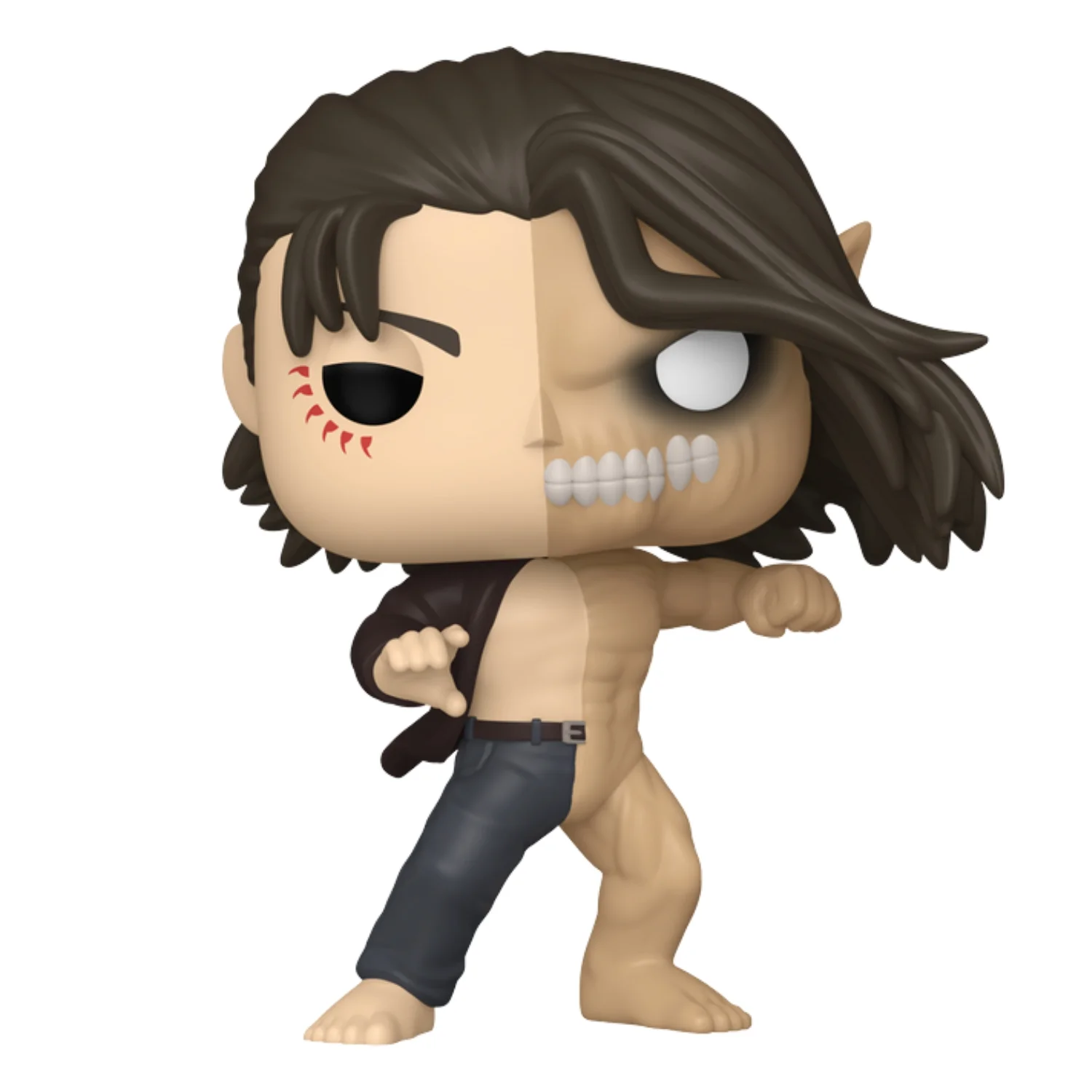 Funko Pop Eren Jaeger/Attack Titan 2551 Attack On Titan fuera de su caja, vista frontal.