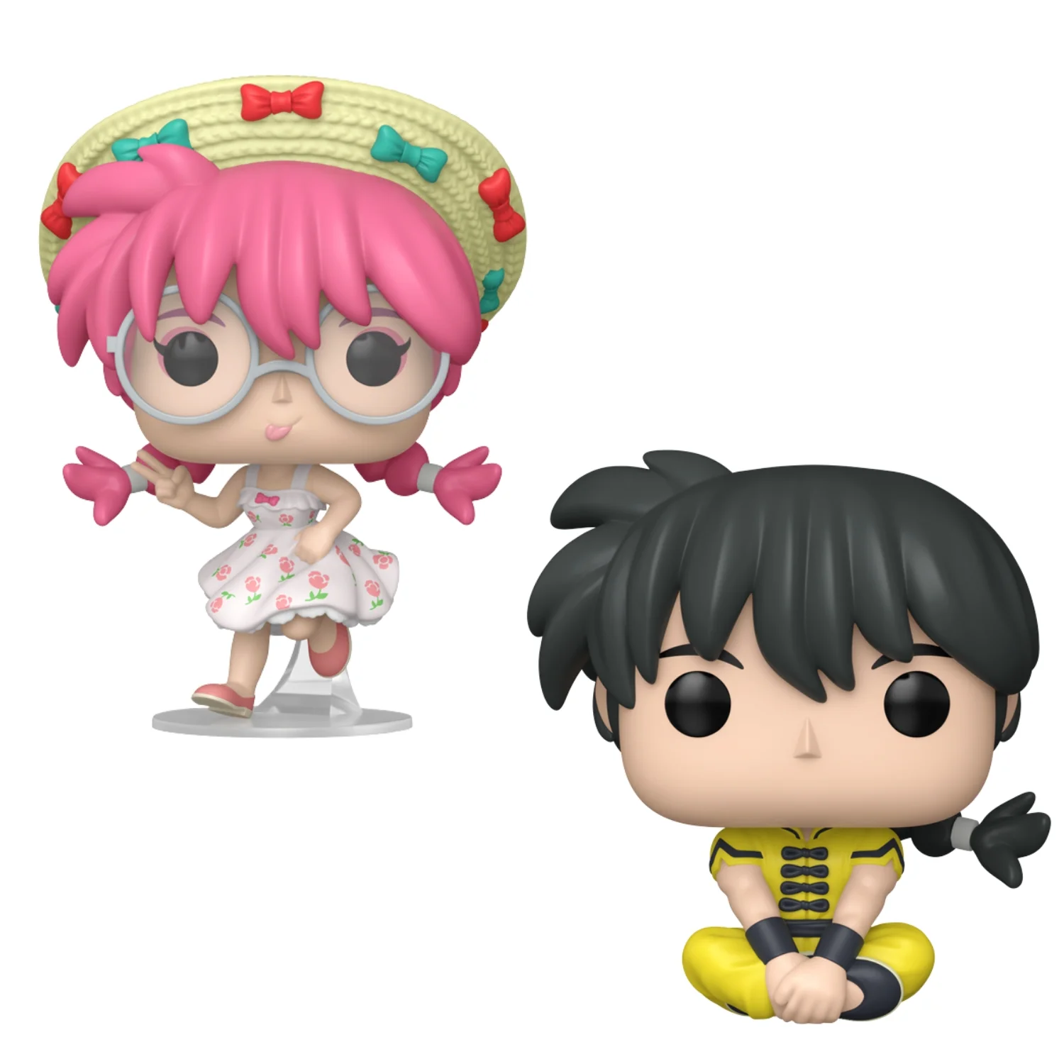 Funko Pop Ranma 2543 Bundle Ranma fuera de sus cajas, vista frontal.