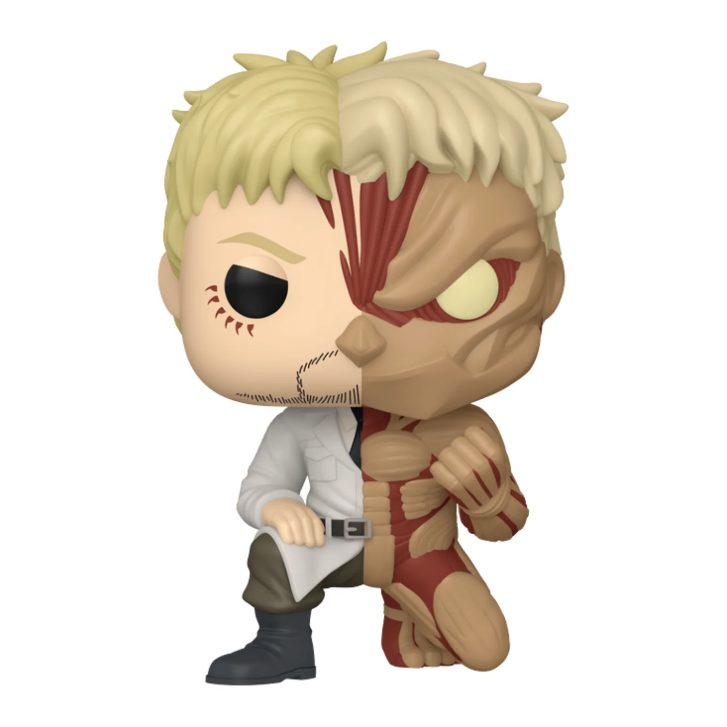 Funko Pop Reiner Braun/Armored Titan 2552 Attack On Titan fuera de su caja, vista frontal.