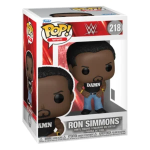 Funko Pop Ron Simmons 218 WWE en su caja original, vista lateral.