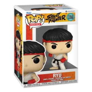 Funko Pop Ryu 2096 Street Fighter en su caja original, vista lateral.