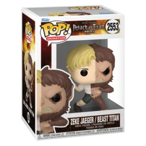 Funko Pop Zeke Jaeger/Beast Titan 2553 Attack On Titan en su caja original, vista lateral.