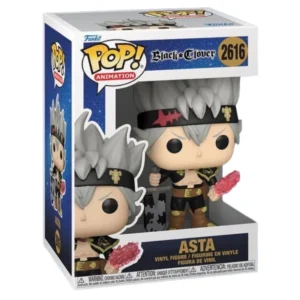 Funko Pop Asta 2616 Black Clover en su caja original, vista lateral