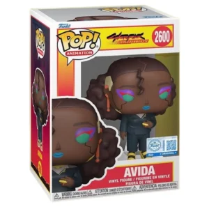Funko Pop Avida 2600 SE Cyberpunk:Edgerunners en su caja original, vista lateral