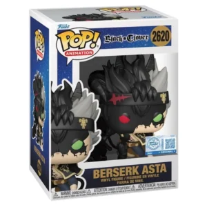 Funko Pop Berserk Asta 2620 SE Black Clover en su caja original, vista lateral