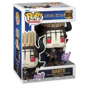 Funko Pop Dante 2618 Black Clover en su caja original, vista lateral