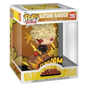 Funko Pop Deluxe Katsuki Bakugo 2592 My Hero Academia en su caja original, vista lateral