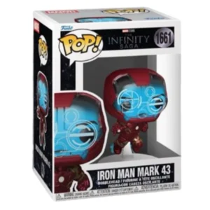 Funko Pop Iron Man Mark 43 1661 Marvel en su caja original, vista lateral
