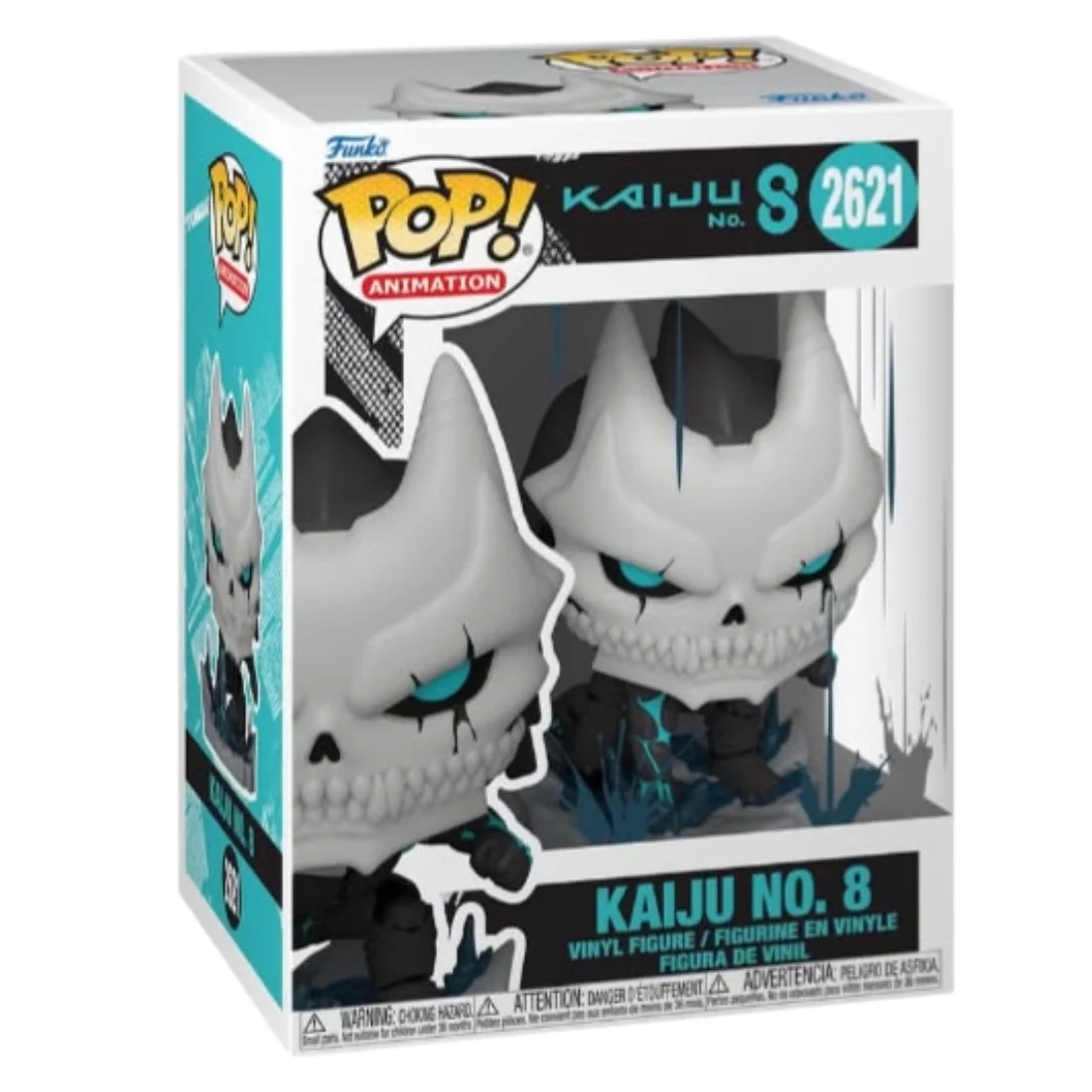 Funko Pop Kaiju No. 8 2621 Kaiju No. 8 en su caja original, vista lateral