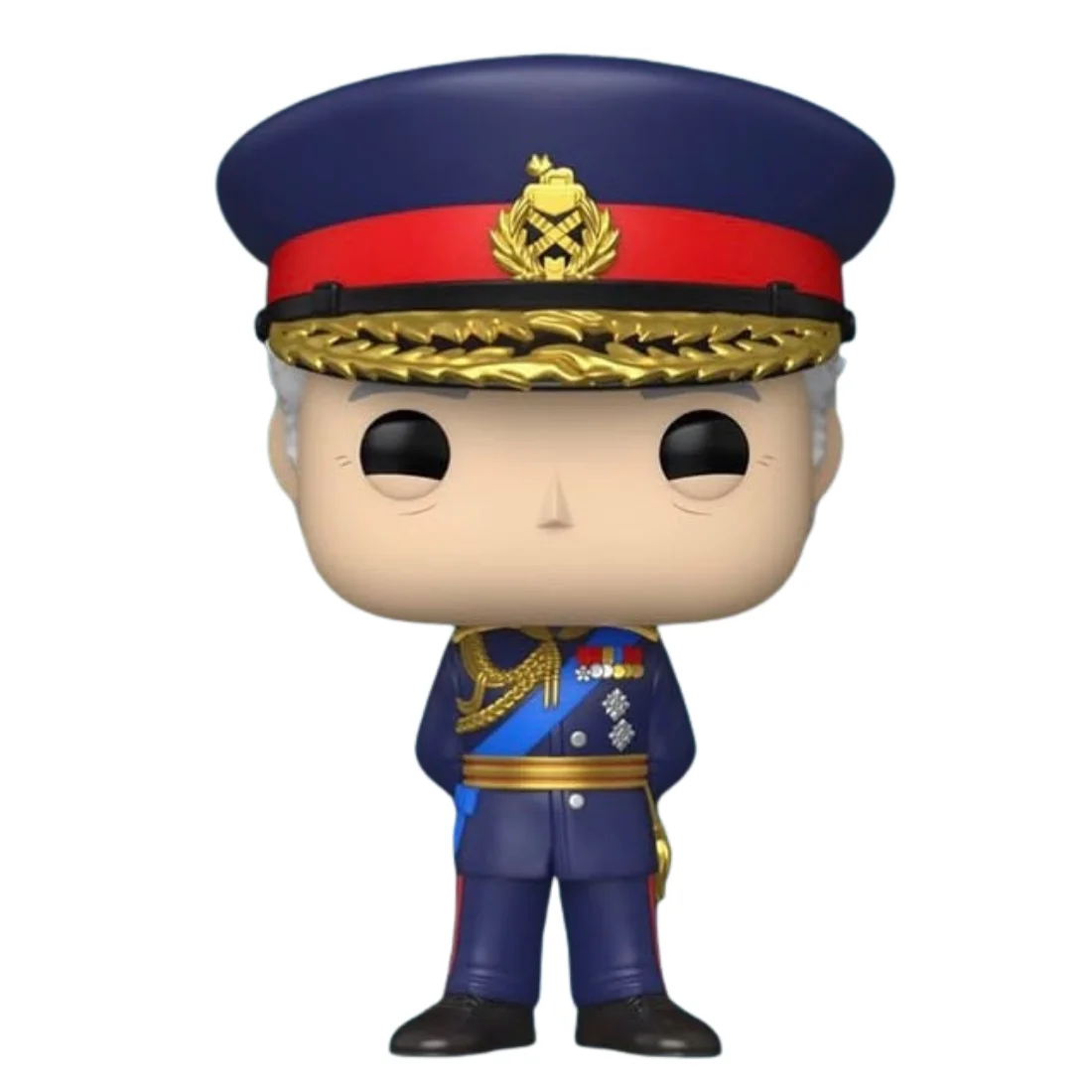 Funko Pop King Charles III 106 Royals fuera de la caja, vista frontal