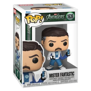 Funko Pop Mister Fantastic 1639 Avengers Doomsday Marvel en su caja original, vista lateral