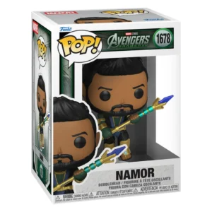 Funko Pop Namor 1678 Avengers Doomsday Marvel en su caja original, vista lateral