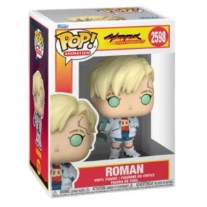 Funko Pop Roman 2598 Cyberpunk Edgerunners en su caja original, vista lateral