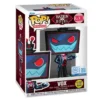 Funko Pop Vox 2536 SE GITD Hazbin Hotel en su caja original, vista lateral